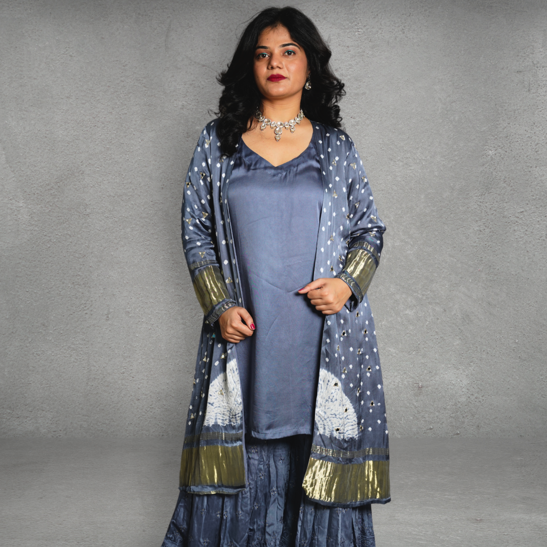 Modal Silk With Bandhani Jacket